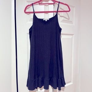 Navy Dress with Ruffle Hem